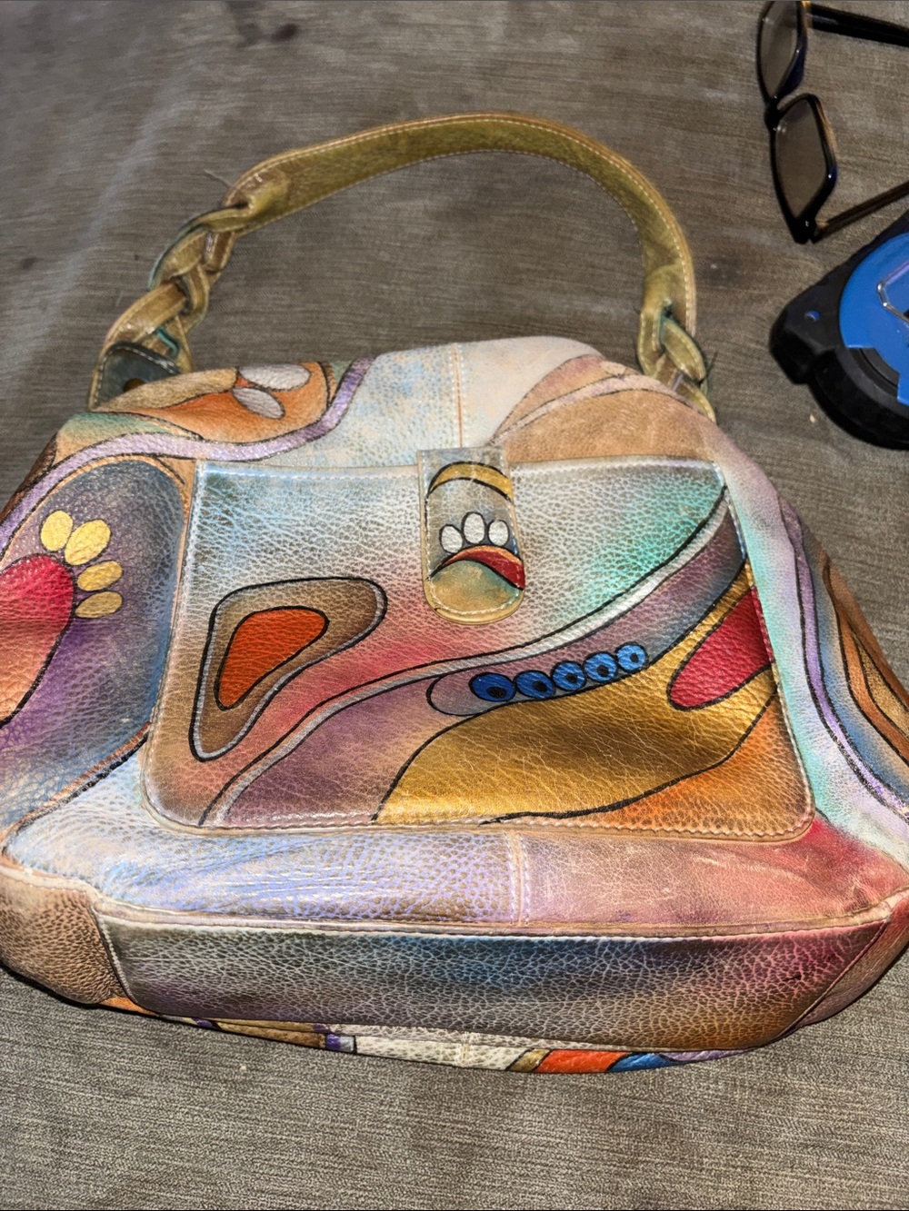 Anuschka abstract Colorful Multicolor Leather ladies Bag